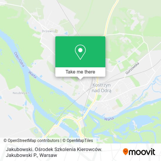 Jakubowski. Ośrodek Szkolenia Kierowców. Jakubowski P. map