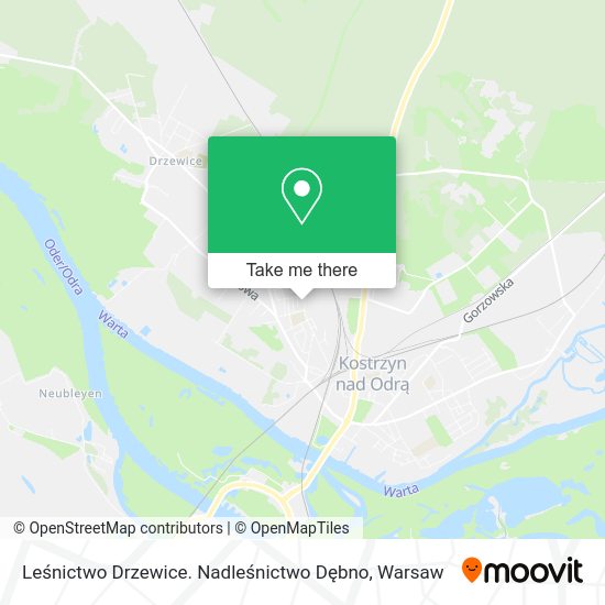 Leśnictwo Drzewice. Nadleśnictwo Dębno map