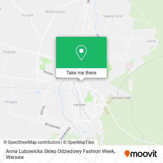 Anna Lubowicka Sklep Odzieżowy Fashion Week map