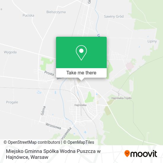 Miejsko Gminna Spółka Wodna Puszcza w Hajnówce map