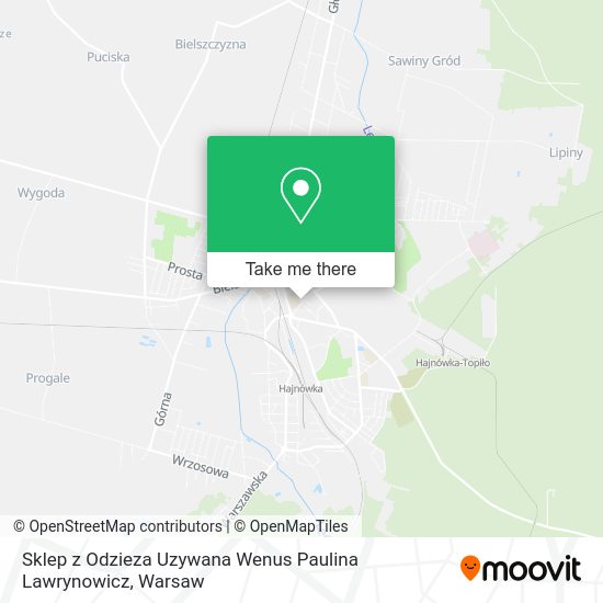 Sklep z Odzieza Uzywana Wenus Paulina Lawrynowicz map