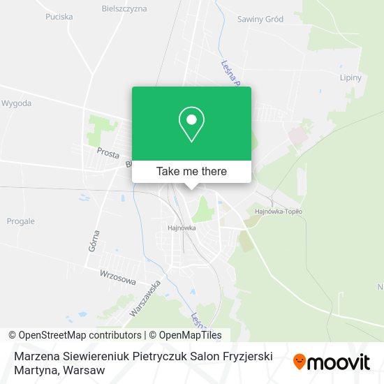 Marzena Siewiereniuk Pietryczuk Salon Fryzjerski Martyna map