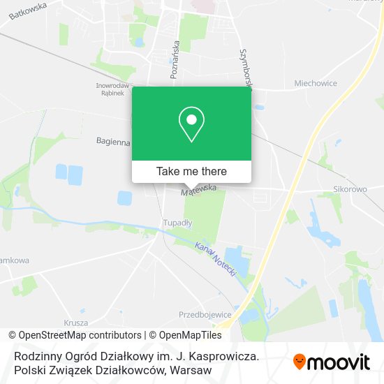 Rodzinny Ogród Działkowy im. J. Kasprowicza. Polski Związek Działkowców map