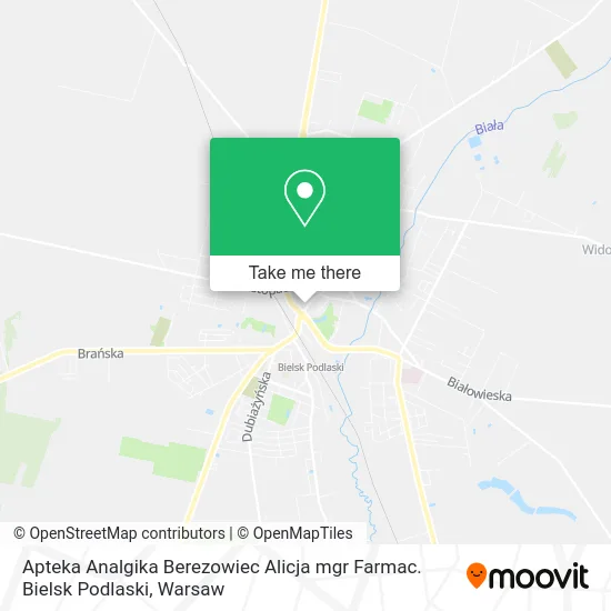 Карта Apteka Analgika Berezowiec Alicja mgr Farmac. Bielsk Podlaski