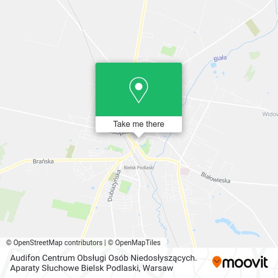 Audifon Centrum Obsługi Osób Niedosłyszących. Aparaty Słuchowe Bielsk Podlaski map