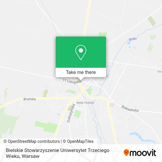 Bielskie Stowarzyszenie Uniwersytet Trzeciego Wieku map