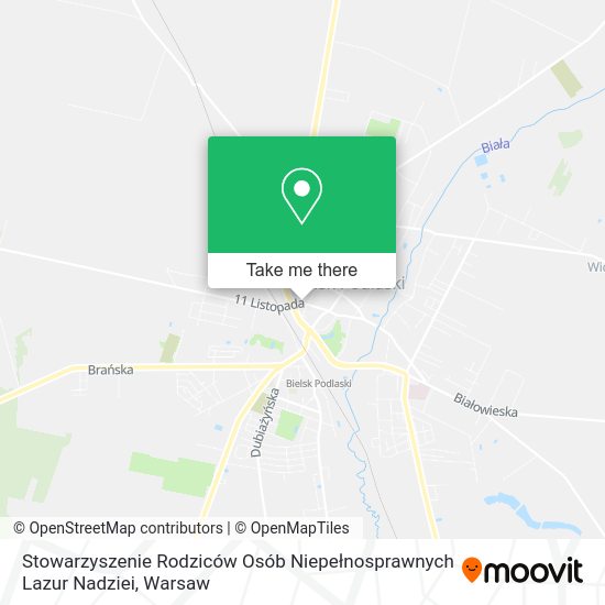 Stowarzyszenie Rodziców Osób Niepełnosprawnych Lazur Nadziei map