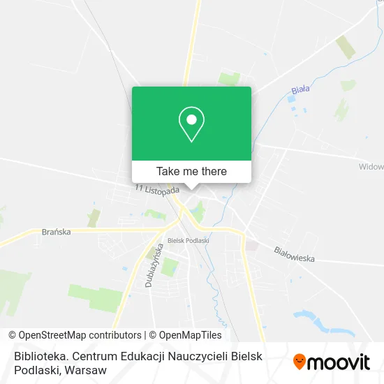 Карта Biblioteka. Centrum Edukacji Nauczycieli Bielsk Podlaski