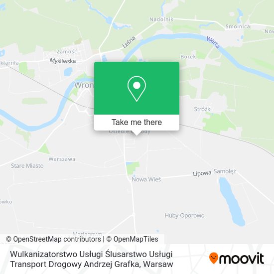 Wulkanizatorstwo Usługi Ślusarstwo Usługi Transport Drogowy Andrzej Grafka map