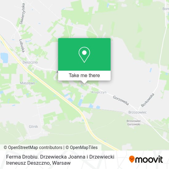 Ferma Drobiu. Drzewiecka Joanna i Drzewiecki Ireneusz Deszczno map