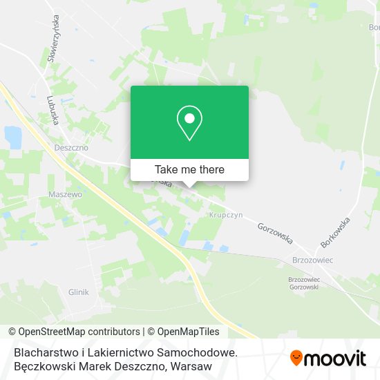 Blacharstwo i Lakiernictwo Samochodowe. Bęczkowski Marek Deszczno map