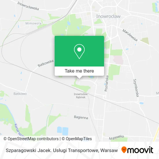 Карта Szparagowski Jacek. Usługi Transportowe