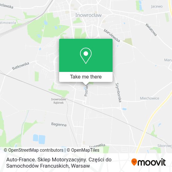 Auto-France. Sklep Motoryzacyjny. Części do Samochodów Francuskich map