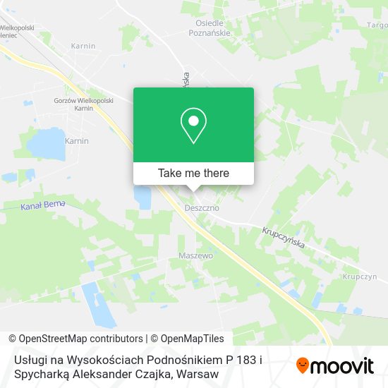 Usługi na Wysokościach Podnośnikiem P 183 i Spycharką Aleksander Czajka map