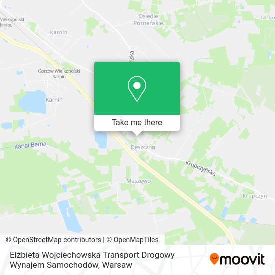 Карта Elżbieta Wojciechowska Transport Drogowy Wynajem Samochodów