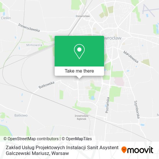 Zakład Usług Projektowych Instalacji Sanit Asystent Galczewski Mariusz map