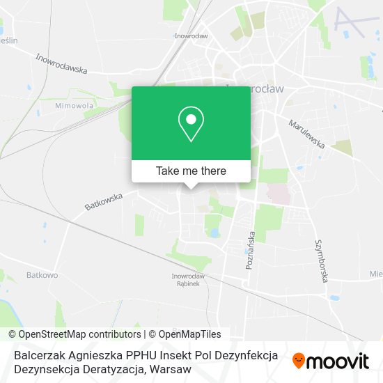 Balcerzak Agnieszka PPHU Insekt Pol Dezynfekcja Dezynsekcja Deratyzacja map