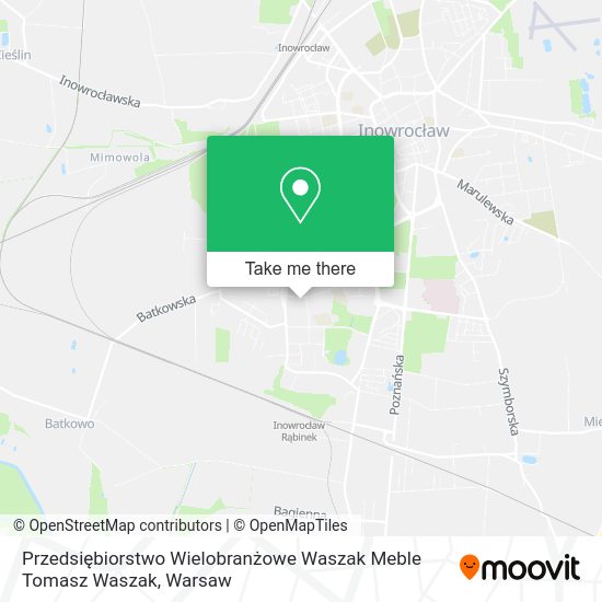 Карта Przedsiębiorstwo Wielobranżowe Waszak Meble Tomasz Waszak