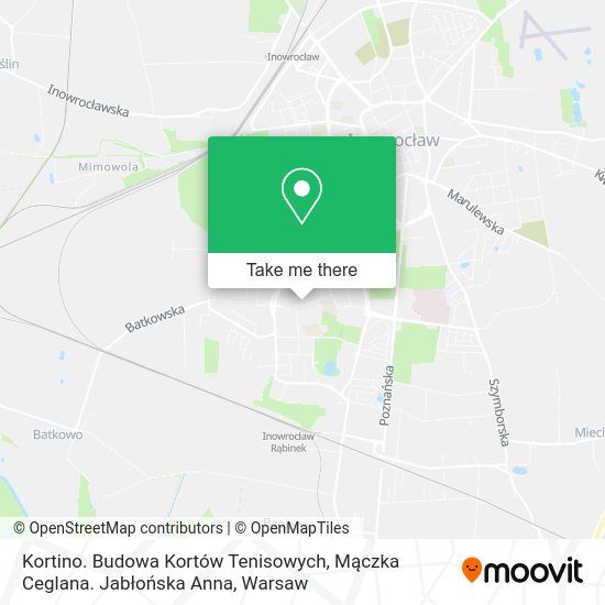 Kortino. Budowa Kortów Tenisowych, Mączka Ceglana. Jabłońska Anna map