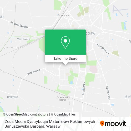 Zeus Media Dystrybucja Materiałów Reklamowych Januszewska Barbara map