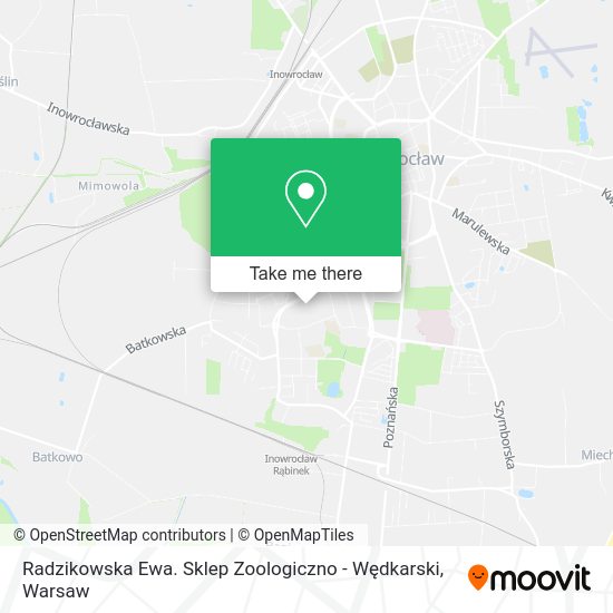 Radzikowska Ewa. Sklep Zoologiczno - Wędkarski map