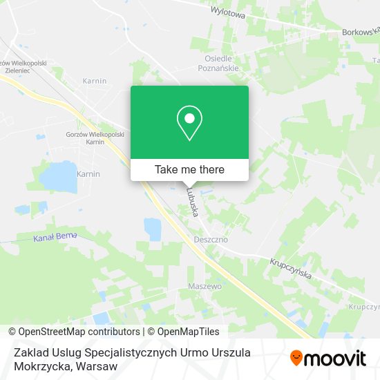 Карта Zaklad Uslug Specjalistycznych Urmo Urszula Mokrzycka