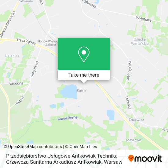 Przedsiębiorstwo Usługowe Antkowiak Technika Grzewcza Sanitarna Arkadiusz Antkowiak map