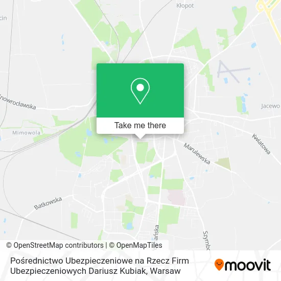 Pośrednictwo Ubezpieczeniowe na Rzecz Firm Ubezpieczeniowych Dariusz Kubiak map