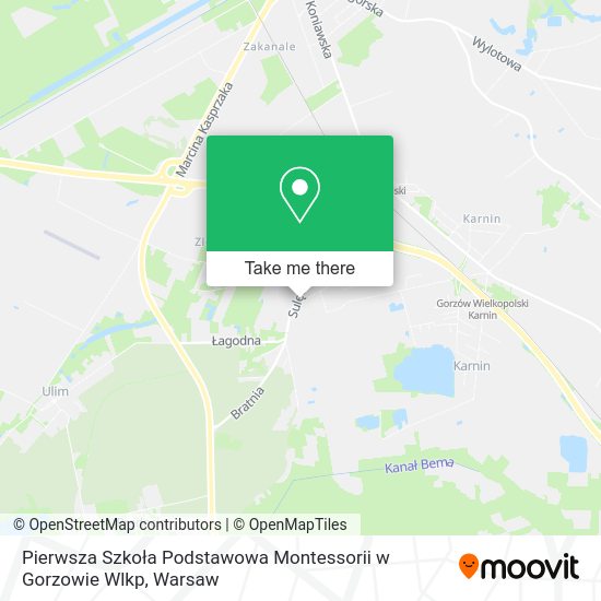 Pierwsza Szkoła Podstawowa Montessorii w Gorzowie Wlkp map