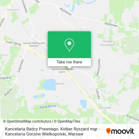 Kancelaria Radcy Prawnego. Kolber Ryszard mgr - Kancelaria Gorzów Wielkopolski map