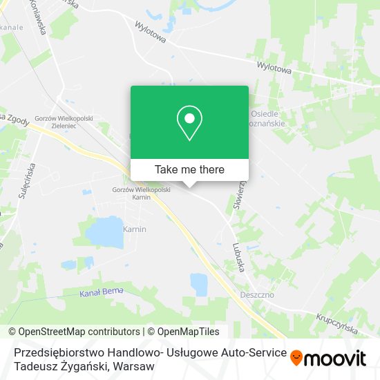 Przedsiębiorstwo Handlowo- Usługowe Auto-Service Tadeusz Żygański map