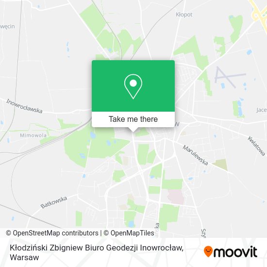 Карта Kłodziński Zbigniew Biuro Geodezji Inowrocław