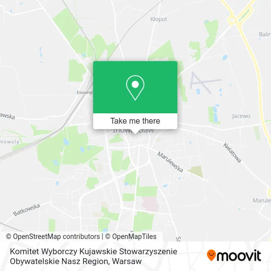 Карта Komitet Wyborczy Kujawskie Stowarzyszenie Obywatelskie Nasz Region