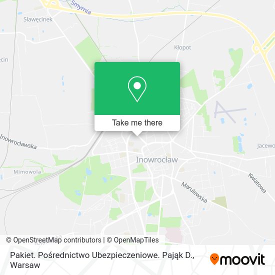 Pakiet. Pośrednictwo Ubezpieczeniowe. Pająk D. map