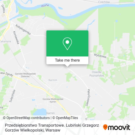 Карта Przedsiębiorstwo Transportowe. Lubiński Grzegorz Gorzów Wielkopolski