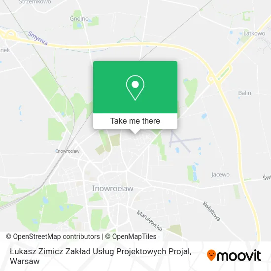 Карта Łukasz Zimicz Zakład Usług Projektowych Projal