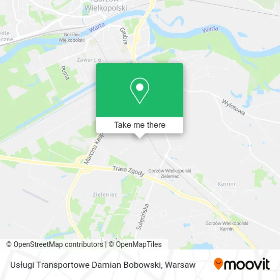 Карта Usługi Transportowe Damian Bobowski