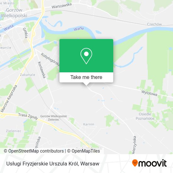 Usługi Fryzjerskie Urszula Król map