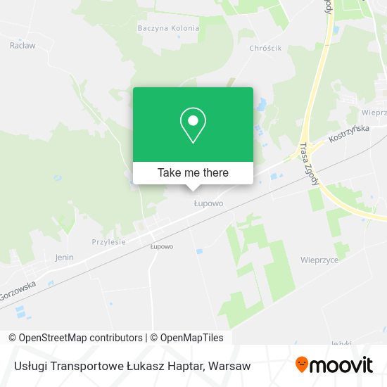 Usługi Transportowe Łukasz Haptar map