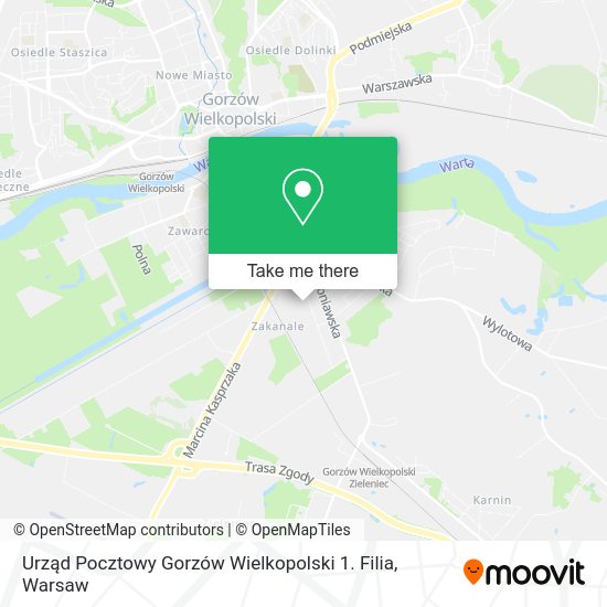 Urząd Pocztowy Gorzów Wielkopolski 1. Filia map