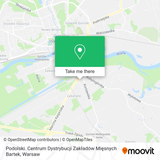 Podolski. Centrum Dystrybucji Zakładów Mięsnych Bartek map