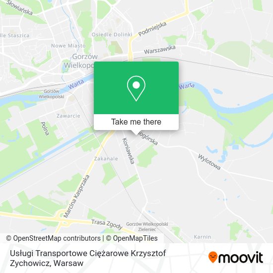 Карта Usługi Transportowe Ciężarowe Krzysztof Zychowicz