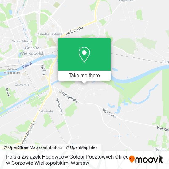 Polski Związek Hodowców Gołębi Pocztowych Okręg w Gorzowie Wielkopolskim map