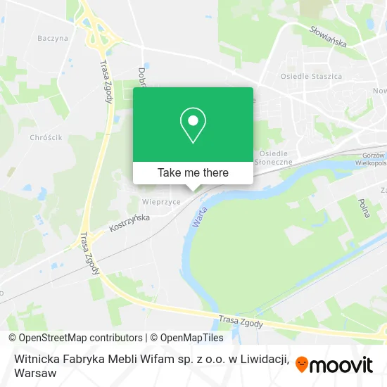 Карта Witnicka Fabryka Mebli Wifam sp. z o.o. w Liwidacji