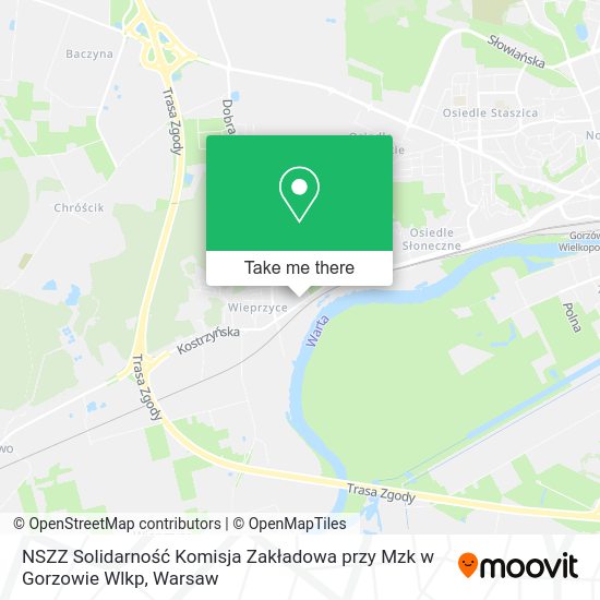 NSZZ Solidarność Komisja Zakładowa przy Mzk w Gorzowie Wlkp map