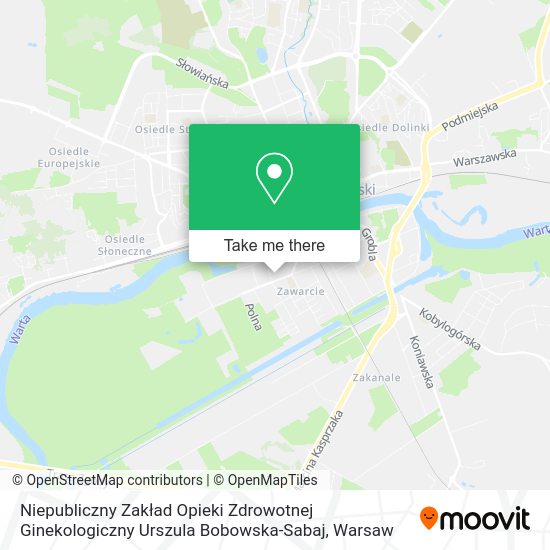 Niepubliczny Zakład Opieki Zdrowotnej Ginekologiczny Urszula Bobowska-Sabaj map