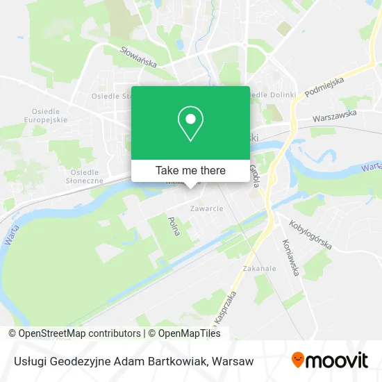 Карта Usługi Geodezyjne Adam Bartkowiak