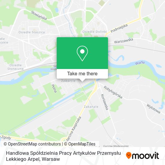 Handlowa Spółdzielnia Pracy Artykułów Przemysłu Lekkiego Arpel map