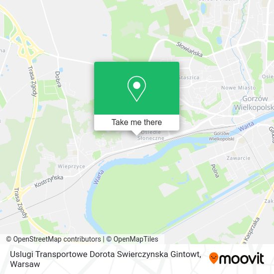 Uslugi Transportowe Dorota Swierczynska Gintowt map