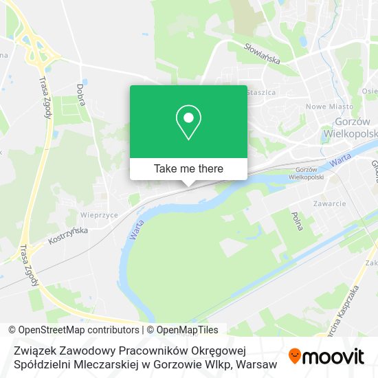 Związek Zawodowy Pracowników Okręgowej Spółdzielni Mleczarskiej w Gorzowie Wlkp map